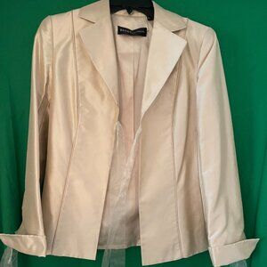 Vintage Dana Buchanan Women's 100% Silk Gold Blazer w/ details/tag - Size 4
